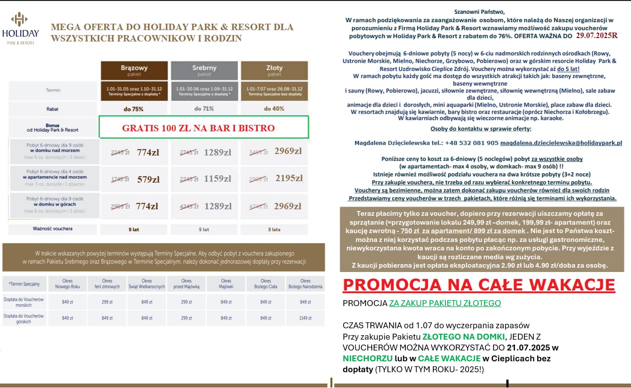23 - 07 - 2025 - OFERTA NA ZAKUP VOUCHERÓW DLA WSZYSTKICH PRACOWNIKÓW Służb  Mundurowych ! ! ! (...)